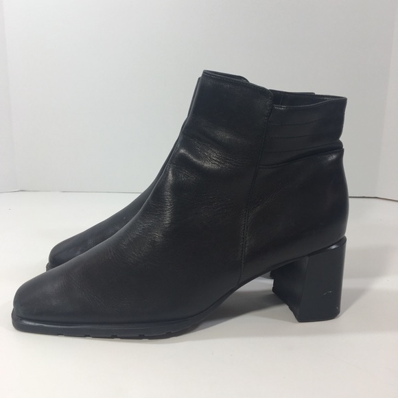Ecco Shoes - Ecco Black Leather Ankle Bootie Women’s 7
